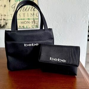 Vintage bebe Black Mini-Satchel w/ matching wallet